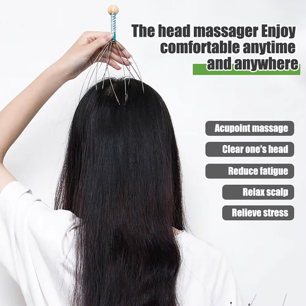 Octopus Head Massager Scratching Scalp Relaxation Relief Body Massager Scratcher Relieves Tension Health Care Tools Random Color