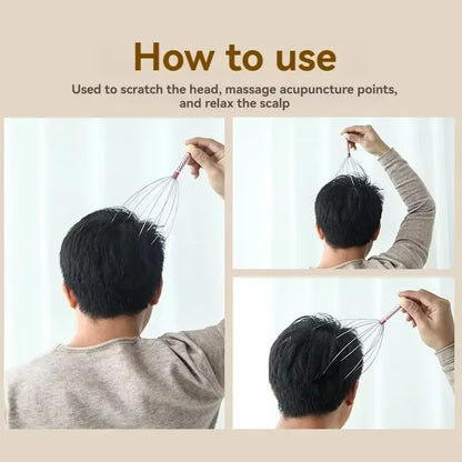 Octopus Head Massager Scratching Scalp Relaxation Relief Body Massager Scratcher Relieves Tension Health Care Tools Random Color