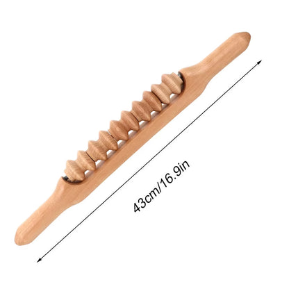 Professional Wooden Beech Gua Sha Massage Tool Stick Massager for Soft Tissue Release Back Arms Shoulder Pain Health Treatment