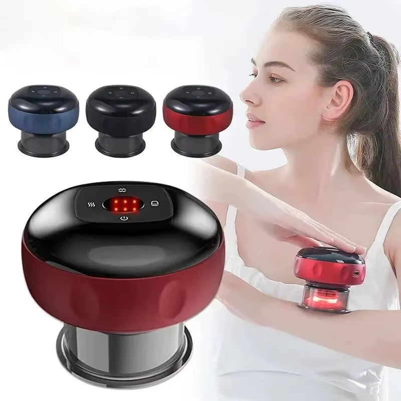 Smart Electric Vacuum Cupping Massager – Heating & Scraping for Back, Neck & Arms Cupping Therapy