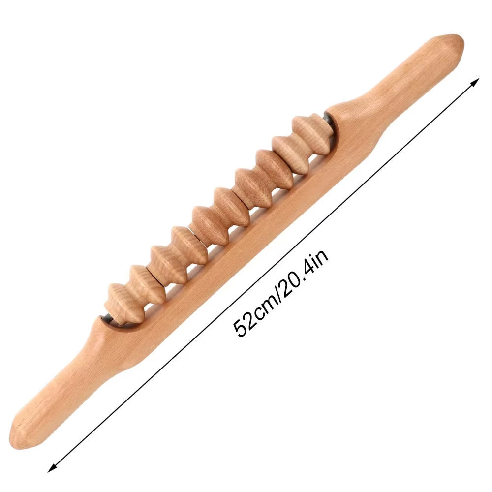Professional Wooden Beech Gua Sha Massage Tool Stick Massager for Soft Tissue Release Back Arms Shoulder Pain Health Treatment