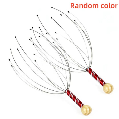 Octopus Head Massager Scratching Scalp Relaxation Relief Body Massager Scratcher Relieves Tension Health Care Tools Random Color