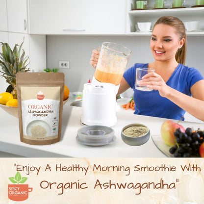 Organic Ashwagandha Root Powder-Indian Ginseng for Optimal Health and Wellness