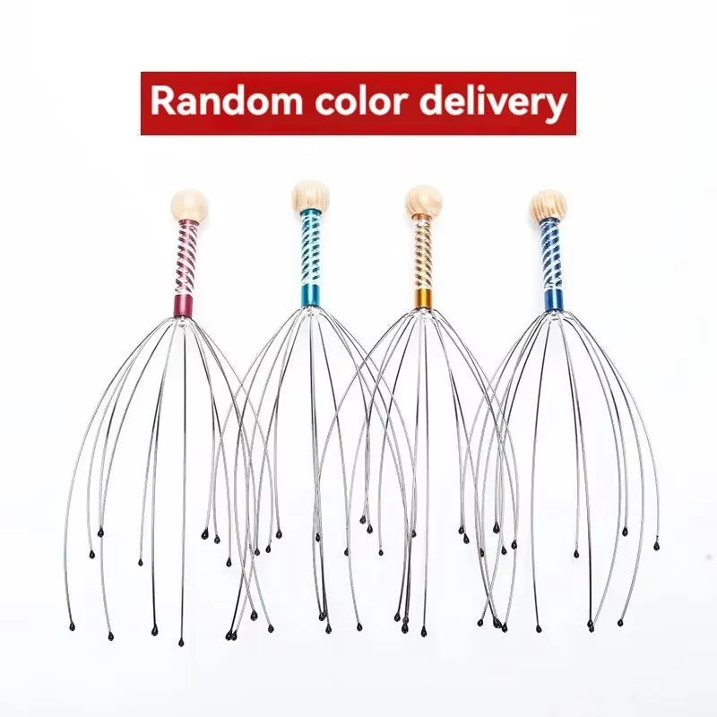 Octopus Head Massager Scratching Scalp Relaxation Relief Body Massager Scratcher Relieves Tension Health Care Tools Random Color