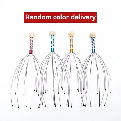Octopus Head Massager Scratching Scalp Relaxation Relief Body Massager Scratcher Relieves Tension Health Care Tools Random Color